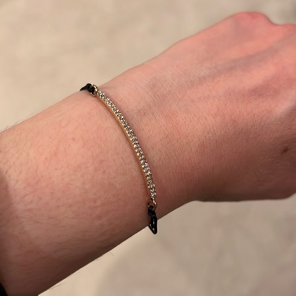 Pave style bracelet with string fasten